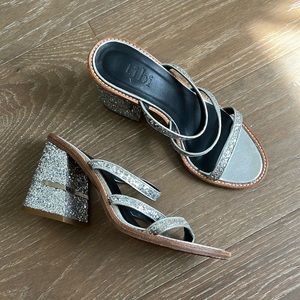 Tibi Mela glitter sandals